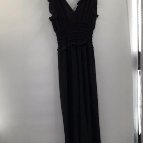 Max Studio Black Ruched Ruffled  romper - Picture 8 of 10